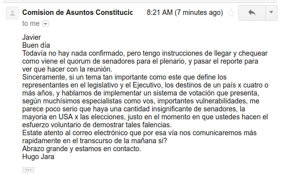 E-mail de Hugo Jara