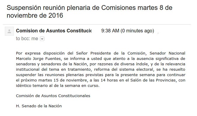 Email del Senado