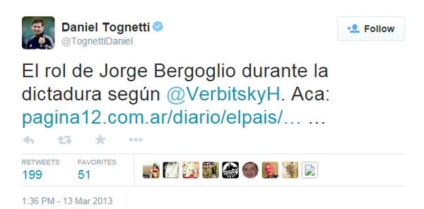 Tweet de Daniel Tognetti
