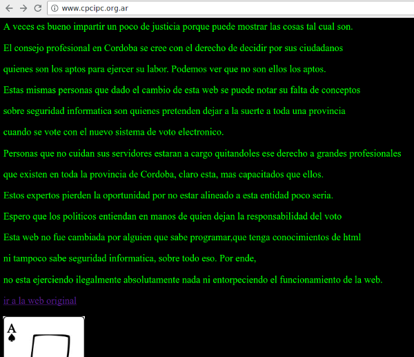 Disclaimer en el sitio