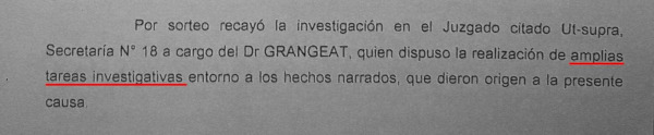 amplias tareas investigativas