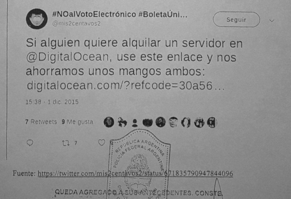 Tweet sobre Digital Ocean