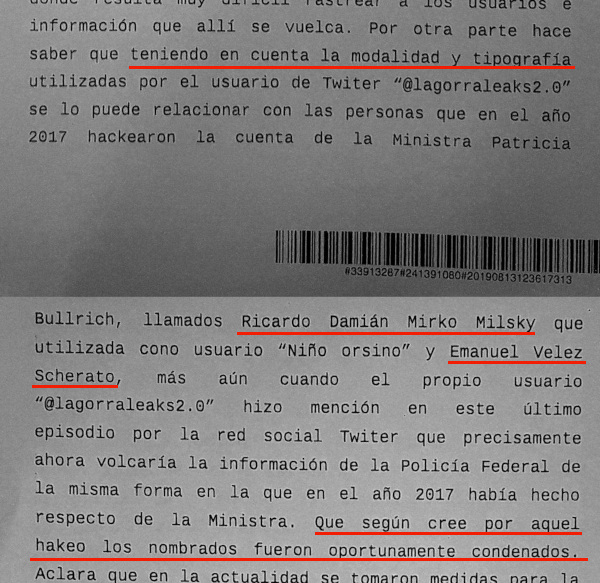 La declaración inicial de la policía