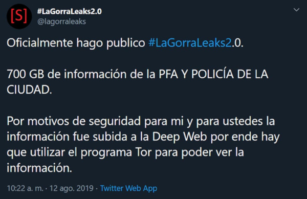 Tweet de @lagorraleaks