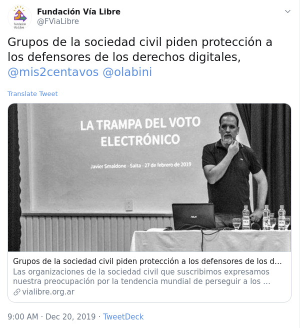 Comunicado de agrupaciones luego del IGF